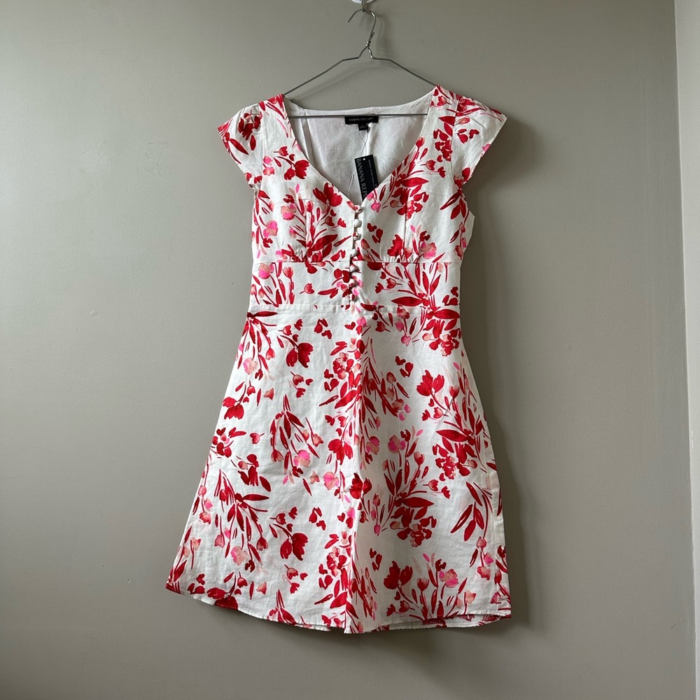 Banana Republic Floral Red and White Women's Dress
